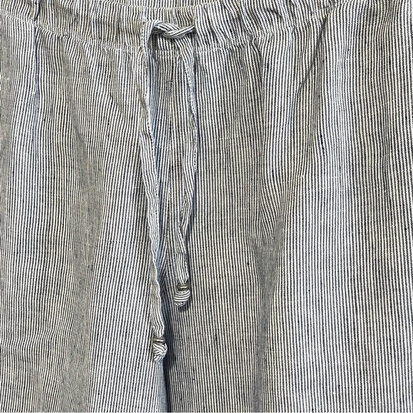 J.Jill Woman 100% LINEN Blue White Stripe Pants Size L - Picture 3 of 16